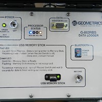 Close up of the Dogcatcher data logger with USB memory stick