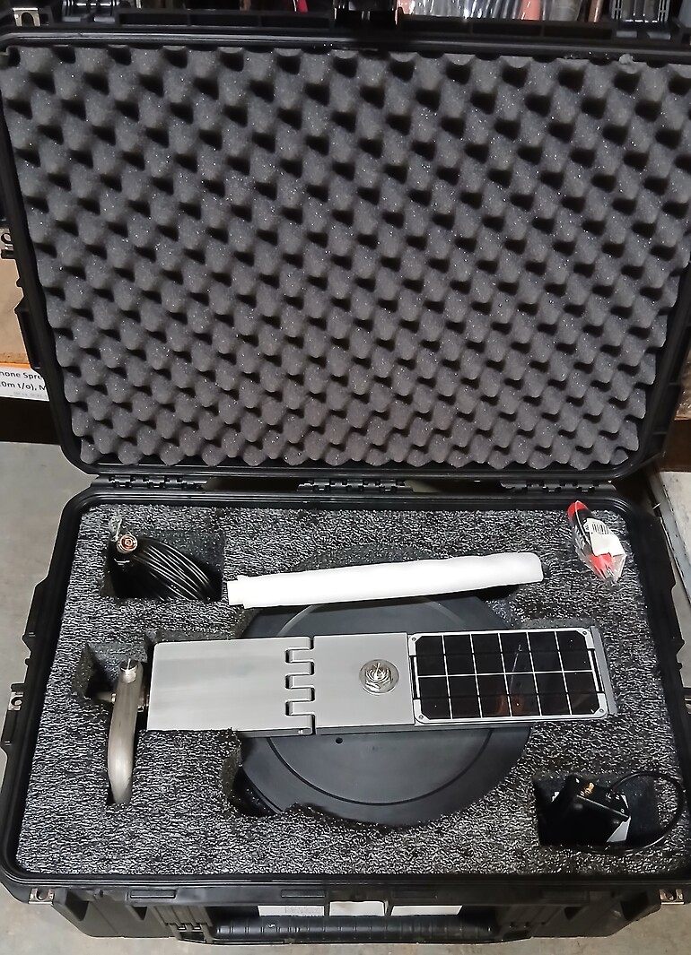 Fig.2. Cable Counter packed in a rugged transit case comes with accessories, back up charger, BNC communication cable and loading aid.