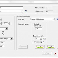 Typical Instrument settings for performing a Wenner-Schlumberger ERT survey.