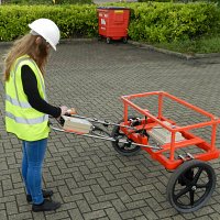 EM61MK2 set-up for typical urban buried tank mitigation survey.