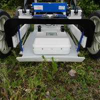 Close-up of 400MHz antenna mounted onto the 4 wheel cart