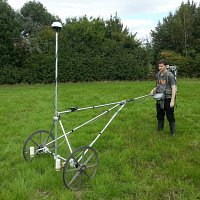 Mag Cart with G-858 gradiometer- sensors are positioned for dual traverse acquisition.