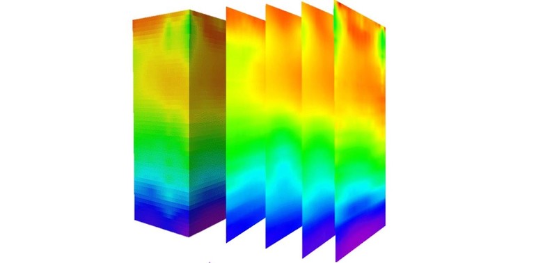 Results from mining survey in China showing mineral deposit with resistive basement and dipping conductor