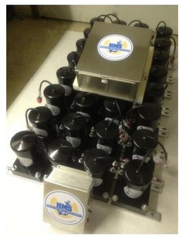 Fig.2. Image of a typical low frequency array with J-Boxes  (Image courteously supplied by Falmouth Scientific)