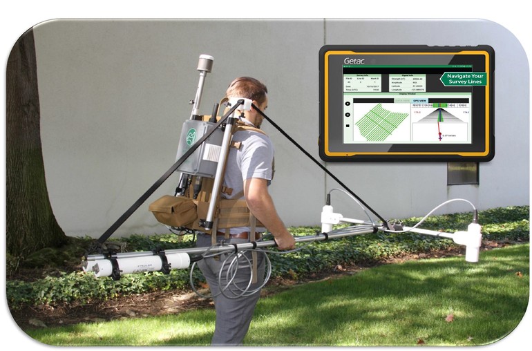Geometrics G-864 horizontal gradiometer with DGPS receiver