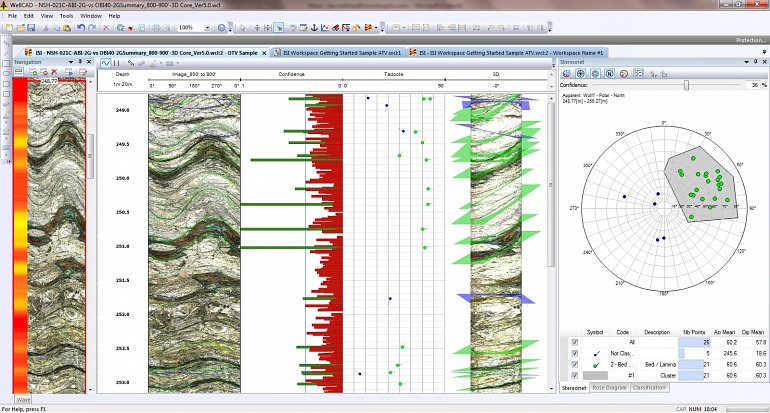 The Image & Structure Interpretation (ISI) module for WellCAD provides a comprehensive tool kit for analysing image logs. Image courtesy of Mount Sopris Instruments.