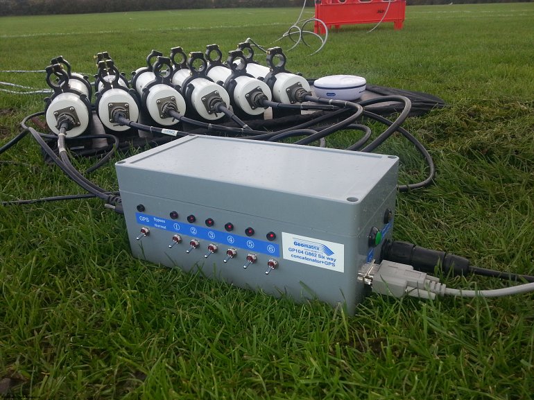 The Geomatrix Six Way Concatenator with English Heritage’s 6 G-862 Cs magnetometers.