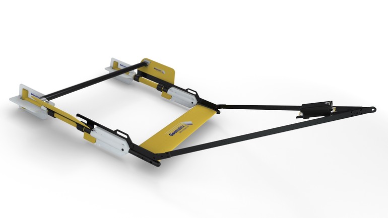 The Geomatrix TVG frame (2016 design) fitted with 2 G-882 marine magnetometers, and the Geomatrix Telemetry system.