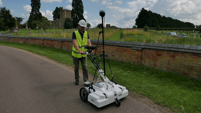 Fig 1. Image showing Raptor cart system being used for utility detection.