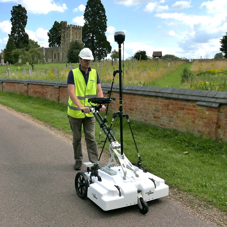 Fig 1. Image showing Raptor cart system being used for utility detection.